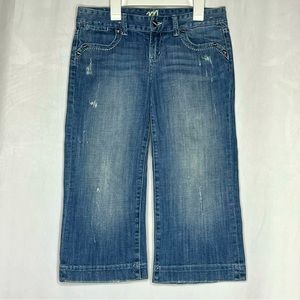 Madison Denim Low Rise Cropped Distressed Stretch Jeans for Women Size 3/4